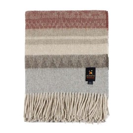 Alpaca Wool Blanket Throw Cherokee Design for Bed Couch Sofa Soft Warm Peruvian Alpaca Wool Blankets 72" x 60" (Pale Red/Beige/Sand/Brown/Silver Gray)