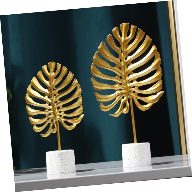 Ipetboom Golden Iron Monstera Leaf Ornament Large Artistic Desktop Decoration