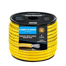 8 Gauge Primary Boat Cable - 50 ft Marine Grade Wire Tinned Oxygen-Free Copper - 8 AWG UL 1426 Standard PVC Wire for Boat, Automotive, Speakers, Camper & Trailers