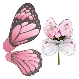 M METERXITY 20 Sheets Butterfly Flower Wrapping Paper Bouquet, 20 x 22 Inch Red Black Waterproof Floral Wrapping Paper Flower Packaging DIY for Wedding/Party/Birthday/Gift Bouquet Wrap Paper