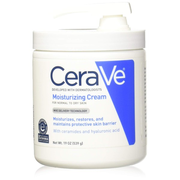 CeraVe Moisturizing Cream With Pump for Normal To Dry Skin, 19 Ounce