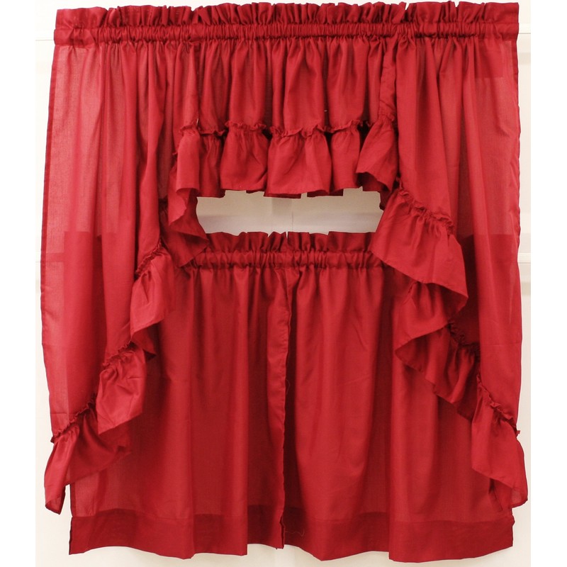 The_Curtain_Shop Stacey Solid Insert Valance 54Wx13L Red