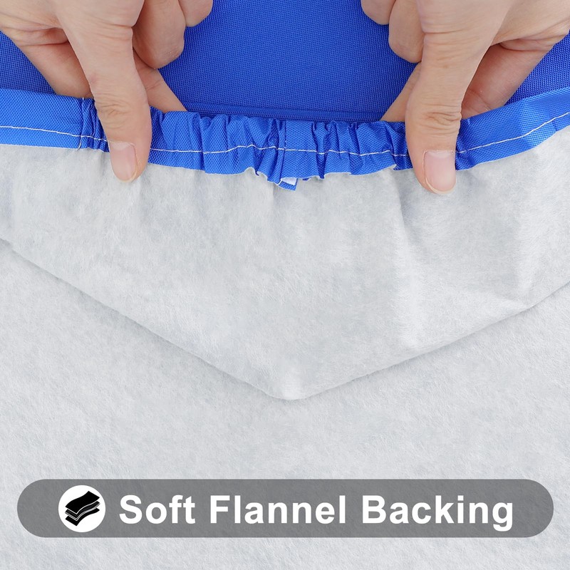 Smiry Rectangle Tablecloth, Elastic Fitted Flannel Backed Vinyl Tablecloths for