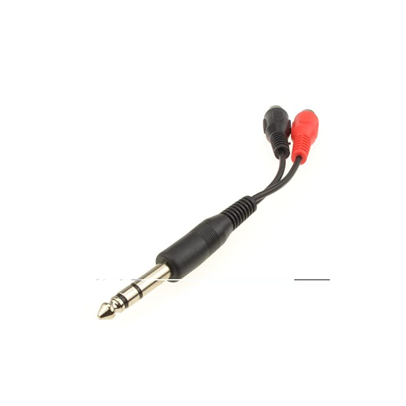 kenable 6.35mm Stereo Jack Plug to Twin RCA Phono Sockets