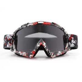 Sposune Motorcycle Goggles, ATV Dirt Bike Off Road Racing MX Riding Goggles Anti-Scratch Dustproof Bendable UV400 Glasses Padded Soft Thick Foam Adjustable Strap Adult Motocross