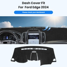 TUYICN Dash Cover Compatible with Ford Edge 2015-2025 Full Set, Dashboard Cover Mat and Center Console Cover Pad, Custom Fit Sunshield Protector Interior Car Accessories