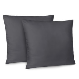 Dreamzie Cushion Cover 60 x 60 cm, Set of 2 - Pillowcases 60 x 60 cm, Dark Grey with Soft Microfibre Zip, 60 x 60 cm Pillow Cover