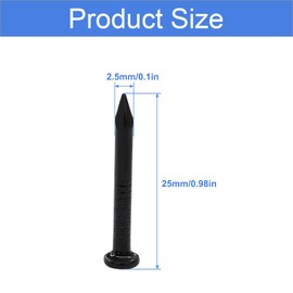 Cionyce 50pcs Hardware Nails 1 inch Length, Black Carbon Steel Point Tip Wall Cement Masonry Nail,Woodworking Nails,Concrete Nails