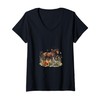 Womens Horse in Flower Meadow with Butterflies V-Neck T-Shirt