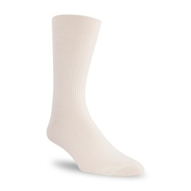 J.B. Field's Sox Shop Men's Cashmere non-binding ribbed dress socks (1 Pair) (White)