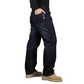 BOCOMAL FR Pants for Men Flame Resistant Jeans Heavy Duty Washed Black Work Jeans