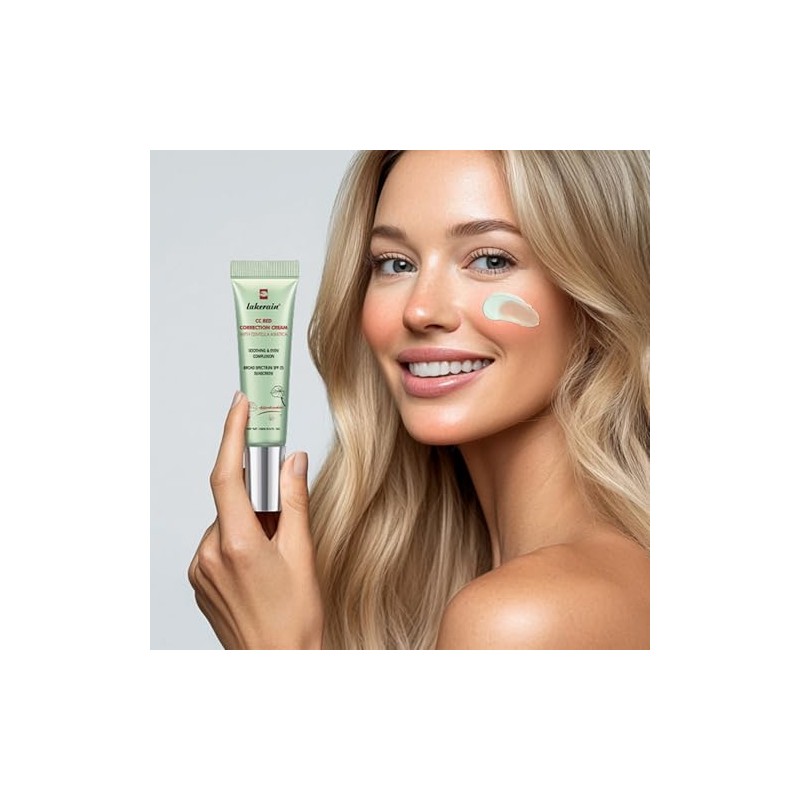 Erinde CC Cream con Centella Asiática, CC Red Correct Crema,#02Verde