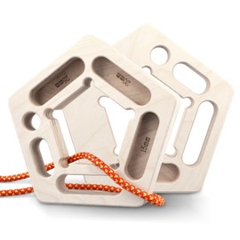 UPROZIL Rock Climbing Hangboard Set of 2, Portable Wooden Fingerboard Climbing Holds Double Sided Grip Trainer with Ropes for Climbing Wall Finger Strength Training and Bouldering Indoor/Ourdoor