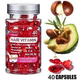 UROSE iDuory 40 Capsules Hair Oil, With Argan Avocado & Moroccan Oil, Hair Vitamins A C E Pro B5 - Hair Serum for Frizzy and Damaged Hair,  Leave In Conditioner, Conditioner for Women & Men, Haircare Shampoo Comfort Cleansing, Perfect Gift