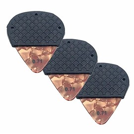 Celluloid Guitar Pick with Removable Knurl Rubber Grip (0.71 - Bronze)