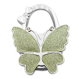 Bag Holder for Table, Handbag Holder for Table, Handbag Hanger, Foldable Non-Slip Bag Hook, Butterfly Shape, Foldable Bag Hook, for Desk, Restaurant (Green)