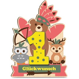 1 Geburtstag Junge Geschenk Wildtiere 1 Holzkarte - Geburtstagskarte - Geschenke 1. Geburtstag Junge, 1 Geburtstag Junge, Deko 1. Geburtstag Junge, Geschenk 1. Geburtstag Junge