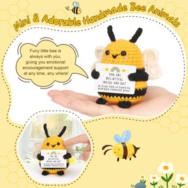 LEJIAJINW Tiny Bee Mothers Day Mother Gifts for Wife Mom Grandma Sister Friends Aunt, Birthday Gifts for Women Coworker Bestie Inspirational Cheer Up Presents Emotional Positive Crochet Bees