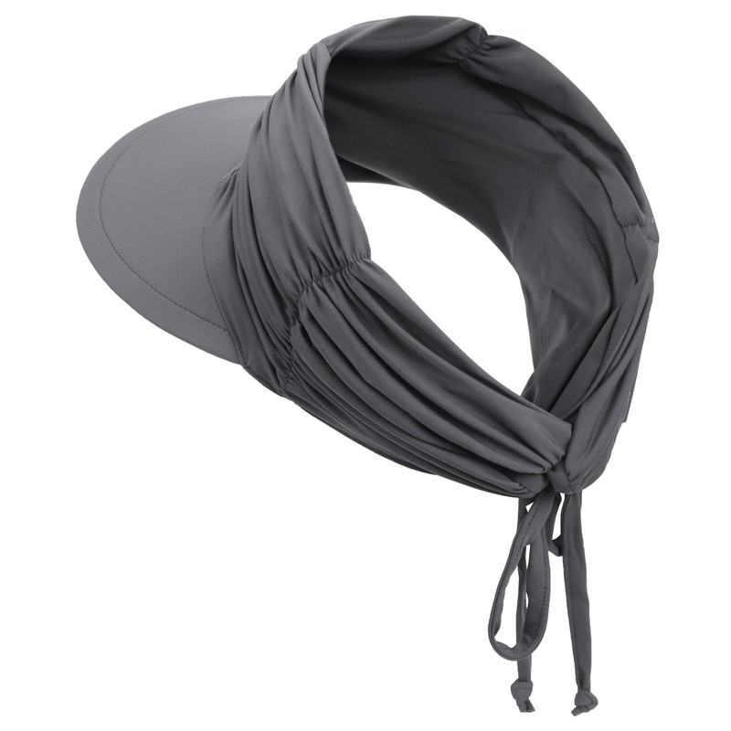 DRESHOW Women Visor Sun Hat Wide Brim Hat Adjustable Foldable