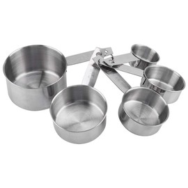 5-Piece Measuring Cup Set, Measuring Spoon, Measuring Cup, Baking Tool, Includes Handle, Measuring Set, Cooking Tools, Baking Tools, Stainless Steel, Corrosion Resistant, Rust Resistant, Suitable for