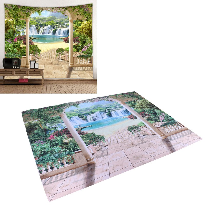 Landscape Tapestry 7.5x5.9ft Polyester Fiber Durable Background Wall Hanging Decorative