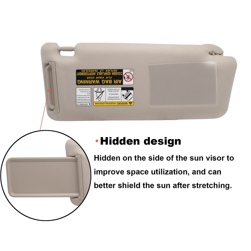 NHILES Left Driver Side Sun Visors Compatible with Toyota Tacoma
