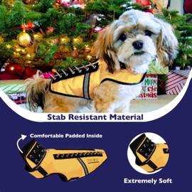 CoyoteVest SpikeVest Dog Harness Vest for Small Dogs, Reflective Dog Vest with Spikes to Shield Your pet from Coyotes, Raptor and Animal Attacks, Anti Hawk Vest, Made in USA (XS-Yellow)