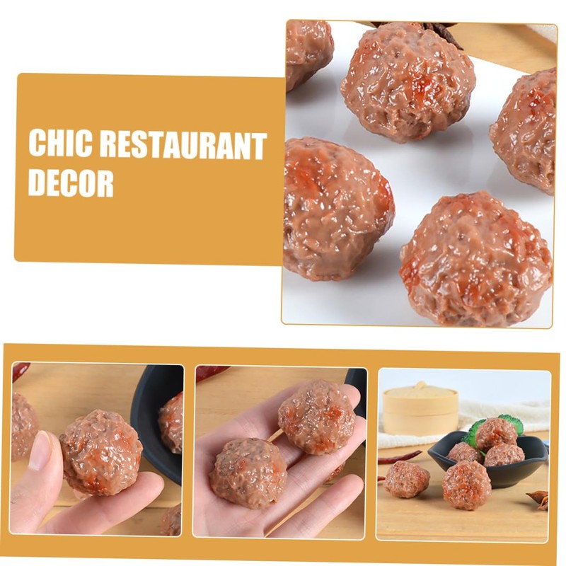 SUPVOX 5pcs Artificial Beef Meatball Model Fake Food Toy Realistic