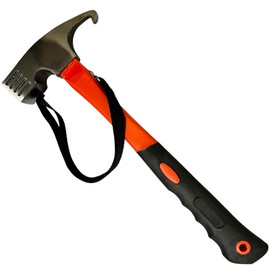KOVA® Camping Hammer with Hand Strap - Tent Hammer with Peg Extractor - Practical Robust Peg Camping Hammer for Camping & Pull Out Pegs - Ideal for Tent, Hard Floor & Outdoor, Orange
