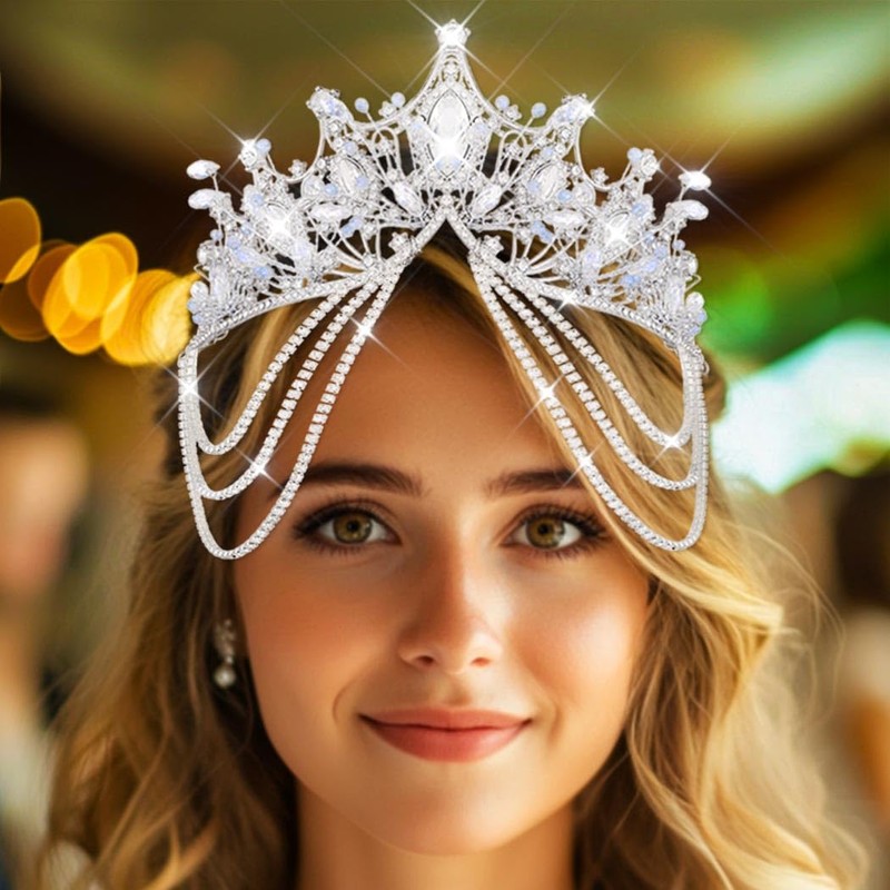 Kilshye Rhinestone Wedding Headband Silver Crystal Bridal Headpiece Prom Hair
