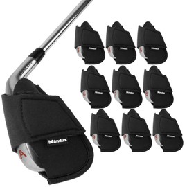 Andux 10Pack Neoprene Golf Irons Club Head Covers Pouch Holder Black MT/N01