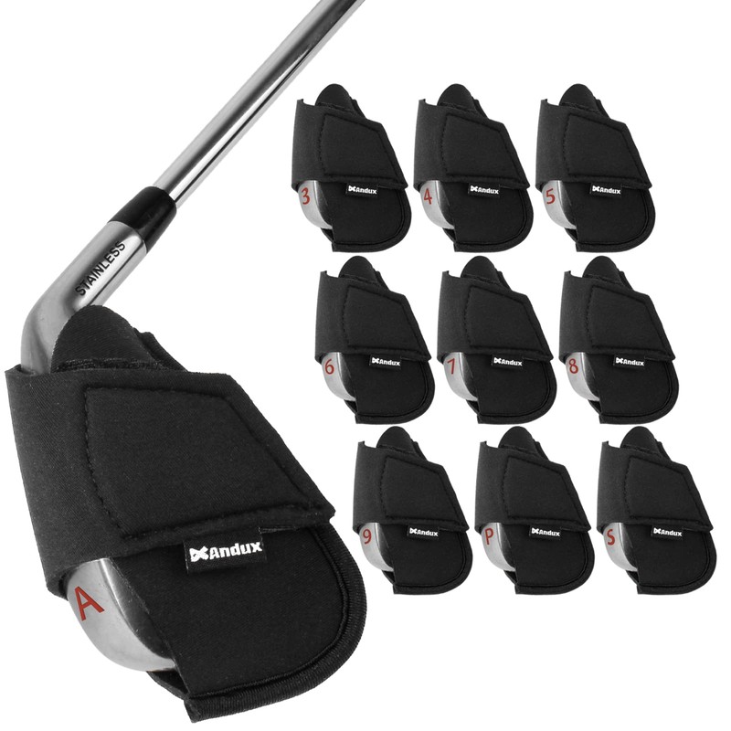Andux 10Pack Neoprene Golf Irons Club Head Covers Pouch Holder