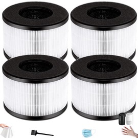 BS-03 Replacement Filter for PARTU BS-03 & Slevoo BS-03 Air Purifiers - 3-in-1 Filtration System (Fits Part U/Part X) - 4-Pack with brush