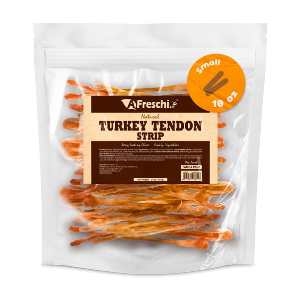 A Freschi srl Afreschi Turkey Tendon Dog Treats, 10 oz