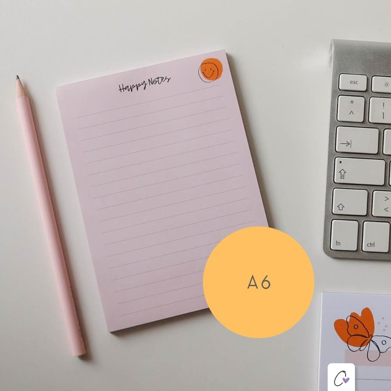 Odernichtoderdoch Notepad A6 Happy Notes - Lined Pad in Handy