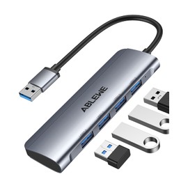 Hub USB 3.0 | ABLEWE USB Hub con 4 Puertos USB 3.0 (5 Gbps), Ladron USB Multi USB Macho- para MacBook Air, Mac Pro, iMac, y Todas Las PC con Puertos USB, Hembra- para Teclados, Mouse, HDD Móvil, etc
