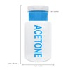 Beauticom 6 Oz Blue Push Down Acetone Labeled Dispenser Empty