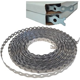 Galvanised Metal Band Steel Fixing Strap Builders 10 Meters / 33ft (12mm) Roll Strip Fence Brackets Fixing Banding Ties with Small Holes (12mm x 10m)