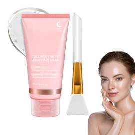 Collagen Night Wrapping Mask, Collagen Mask, Peel Off Mask Face, Organic Collagen Face Mask, Elasticity and Moisture, Overnight Mask, Face Masks Reduces Sagginess & Dullness, 75 ml