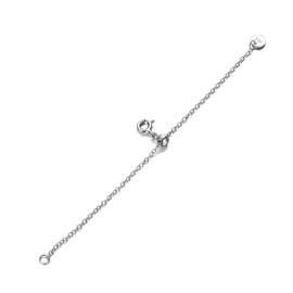 LONAGO 1pc 10K White Gold 1.5mm Necklace Extender Chain 4inch Bracelet Anklet Single Bead Extension Adjustable Length