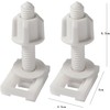 2Pcs White Universal Plastic Toilet Seat Screws and Nuts with