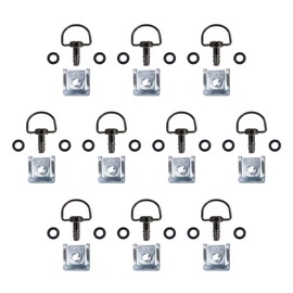 MOTO4U Motorcycle Quick Release Race Fasteners 1/4 Turn 19mm D-Ring Length in Chrome Black(10 Pack)