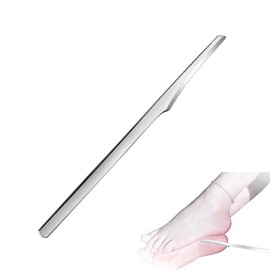WIOOYIUU かかと角質取り 足裏角質取り ステンレス製 角質除去スクレーパー 13cm カーブ刃 足裏 かかとケア 家庭用