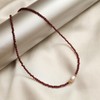 Gempires Red Garnet Beaded Necklace with Freshwater Pearl, Pearl Necklace,