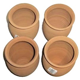 Unbranded Set of 4 1-Liter Mexican Cantaritos Drinks Mugs Cups Hot or Cold Beverages, Clay