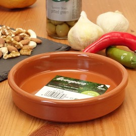 Graupera Spain Made Terracotta Ceramic Casuela Earthenware Pot, 5.5 inches (14 cm), For 1 Person Professional Oven, Direct Fire