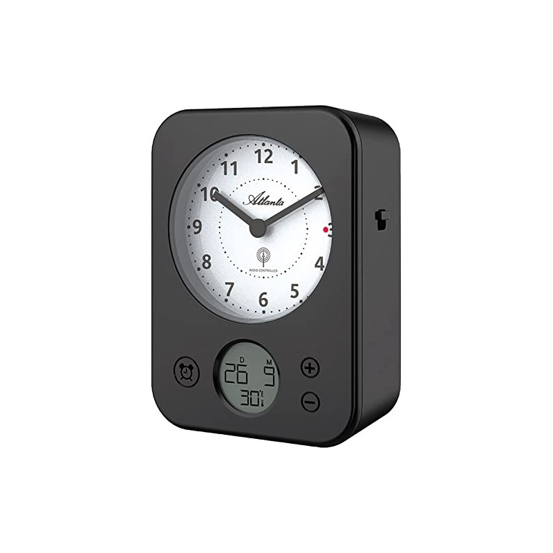 Atlanta Radio Alarm Clock Analogue with Digital Display Date Temperature