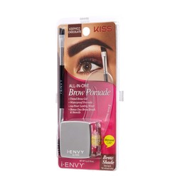 iEnvy by KISS All-In-One Brow Pomade Chocolate KBPM02 Waterproof Long Lasting Mirror Cap Stencils Included