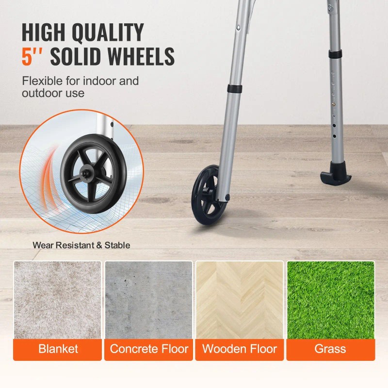 3-in-1 Adjustable Height & Width Lightweight Aluminum Folding Walker on