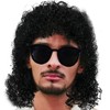70s 80s Men's Party Fancy Dress Halloween Wig curly black